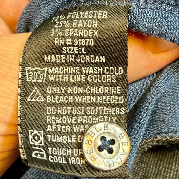 Pebble Beach Performance Golf Pullover Men’s L 1/4 Zip Blue w/ Grey Contrast - Picture 5 of 8